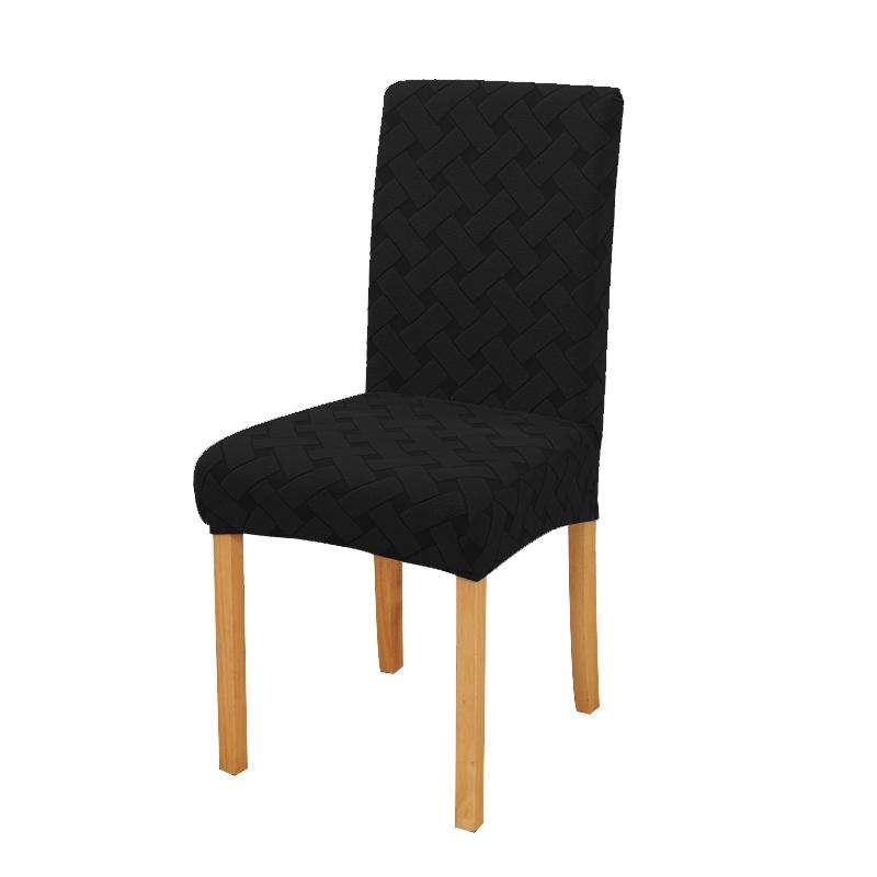 Чехлы для стульев в полоску из жаккарда для кухни, эластичные мягкие чехлы для стульев для столовой чёрный
