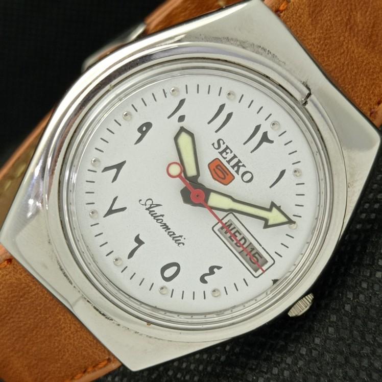 МУЖСКИЕ АВТОМАТИЧЕСКИЕ ЧАСЫ SEIKO 5 ЯПОНСКИЕ АРАБСКИЕ БЕЛЫЙ ЦИФЕРБЛАТ a417087-2