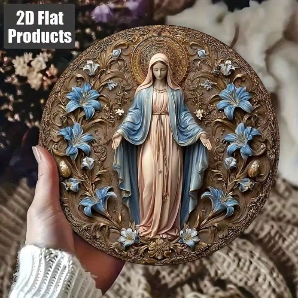 Metal Poster Vintage Gothic Our Lady of Flowers Wall Art for Living Room