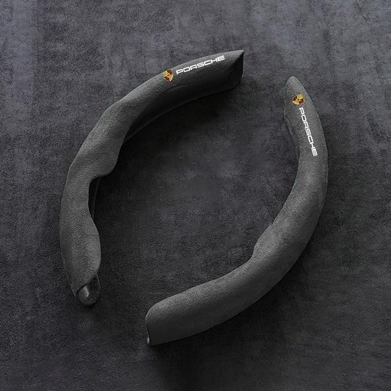 2 Pezzi Coprivolante Auto in Camoscio Antiscivolo Guscio Protettivo Per Porsche 911 Cayenne Carrera-GT 928 Panamera Boxster Macan 918