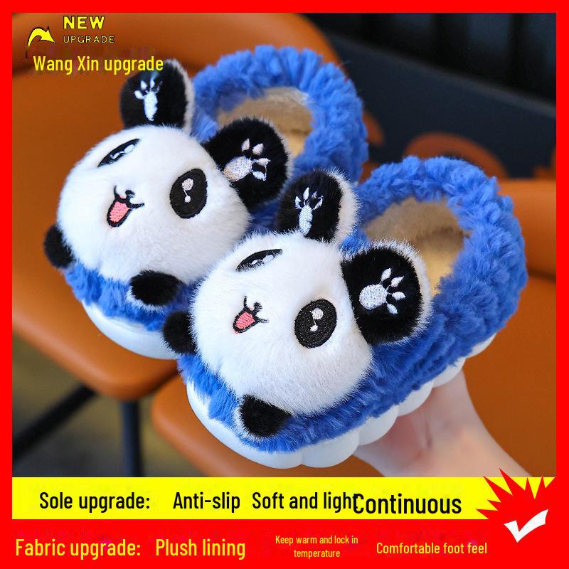 Children's Non-Slip Furry Cotton Slippers for Boys and Girls - Warm Winter Home Footwear with Parent-Child Options