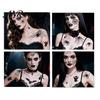 Realistic Dark Style Body Art 4Pcs Halloween Spider Bat Tattoo Stickers, 3D Temporary Easy to Apply Makeup for Party, Waterproof Fake Web Decals,