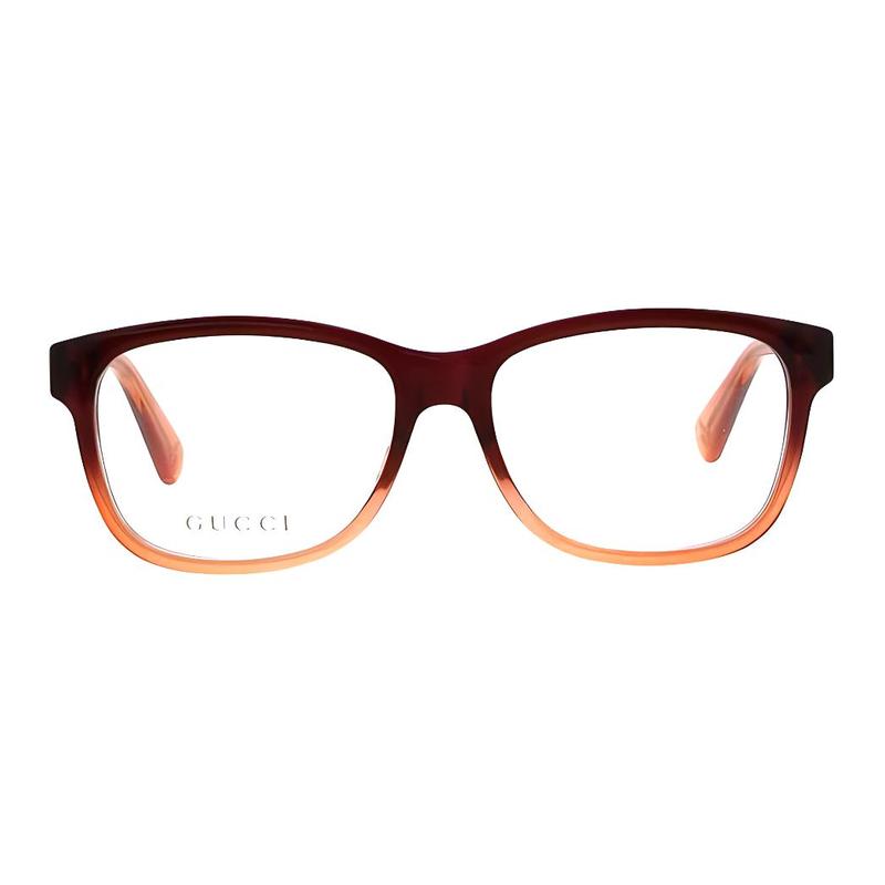 Gucci Lens Letter Print Irregular Optical Frame Women's Brown