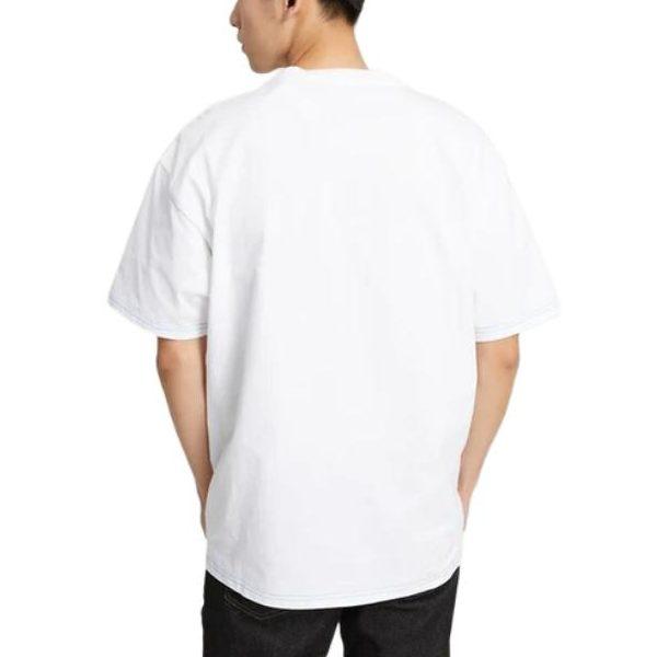 Converse T Shirts Men's White Crew Neck Moderate Straight Fit 10025873-A01