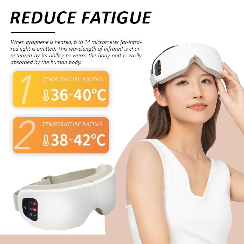 Air Pressure Vibration Light Airbag Heat Hot Compress Eye Mask Relieve Dry Eye Fatigue Massage Device Eye Care Pulse Massager