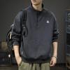 Trendy Brand Heavy Retro Half-Zipper Sweater Men'S Loose Large Size American Sports And Leisure Pullover Long-Sleeved Jacket