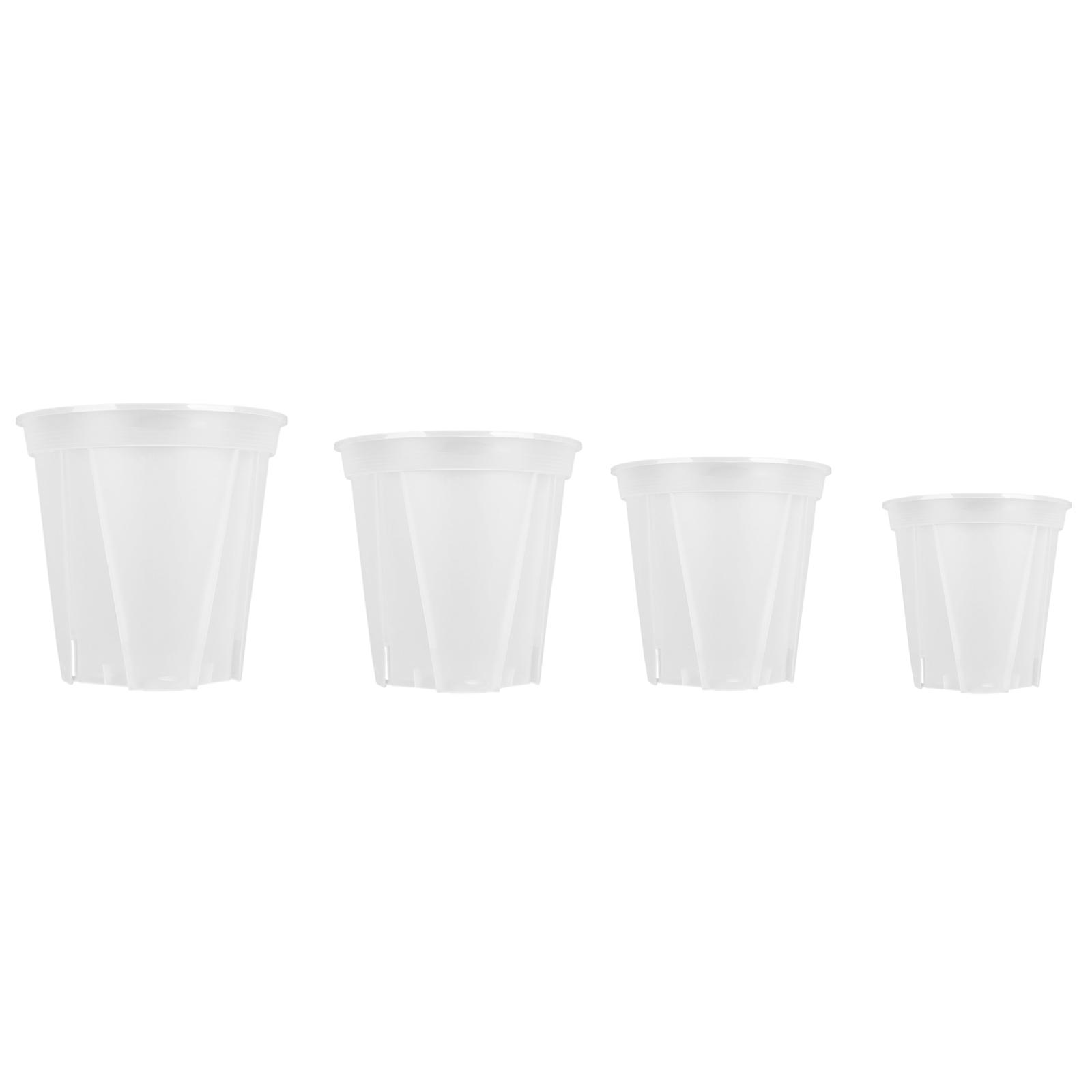 Set of 4 Plastic Plant Pots with Drainage Holes 4 Inch 4 7 Inch 5 5 Inch 6 Inch Sizes Included Durable Lightweight Design One Size белый