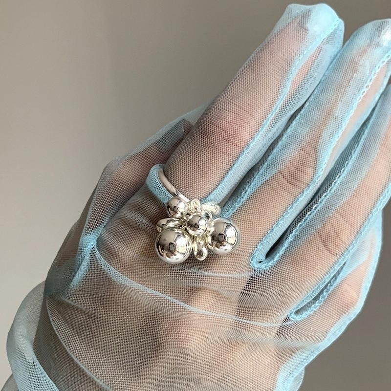 925 Sterling Silver Retro Plain Silver Ring for Women Does Not Fade, Light Luxury, High-end Sense, Versatile Opening Fashion Personality Ring