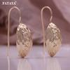 PATAYA 585 Rose Gold Color Classical Turtle Back Style Long Fish Ear Buckles Earring