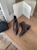 Cowhide version~ Huge good-looking short boots women's autumn and winter pointed season thin elastic thin boots soft leather thick heel Chelsea boots