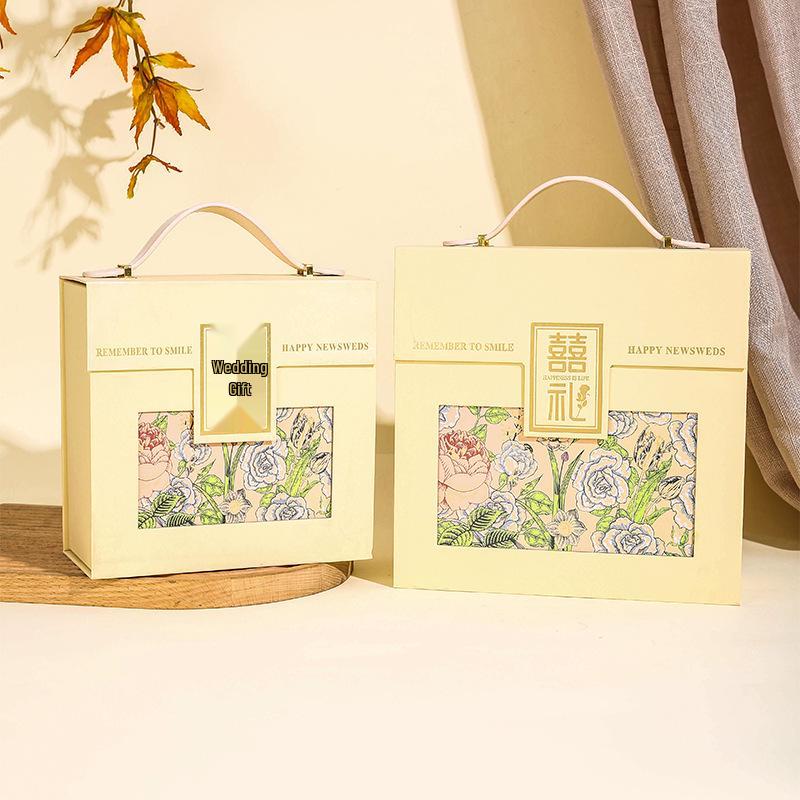 Xi Li Camellia Handbag Wedding Favor Box: Elegant Chinese Candy Box for Banquet Gifts