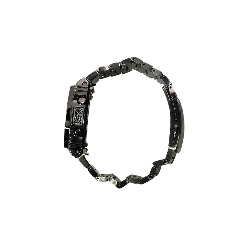 Casio Customized Watch Modified Series GA2100 Series Silver Embossed Stainless Steel Case GA-2100-7A7 GA-2100-7A7(Watch3-GaiZhuang-YinYiLiuGuang)