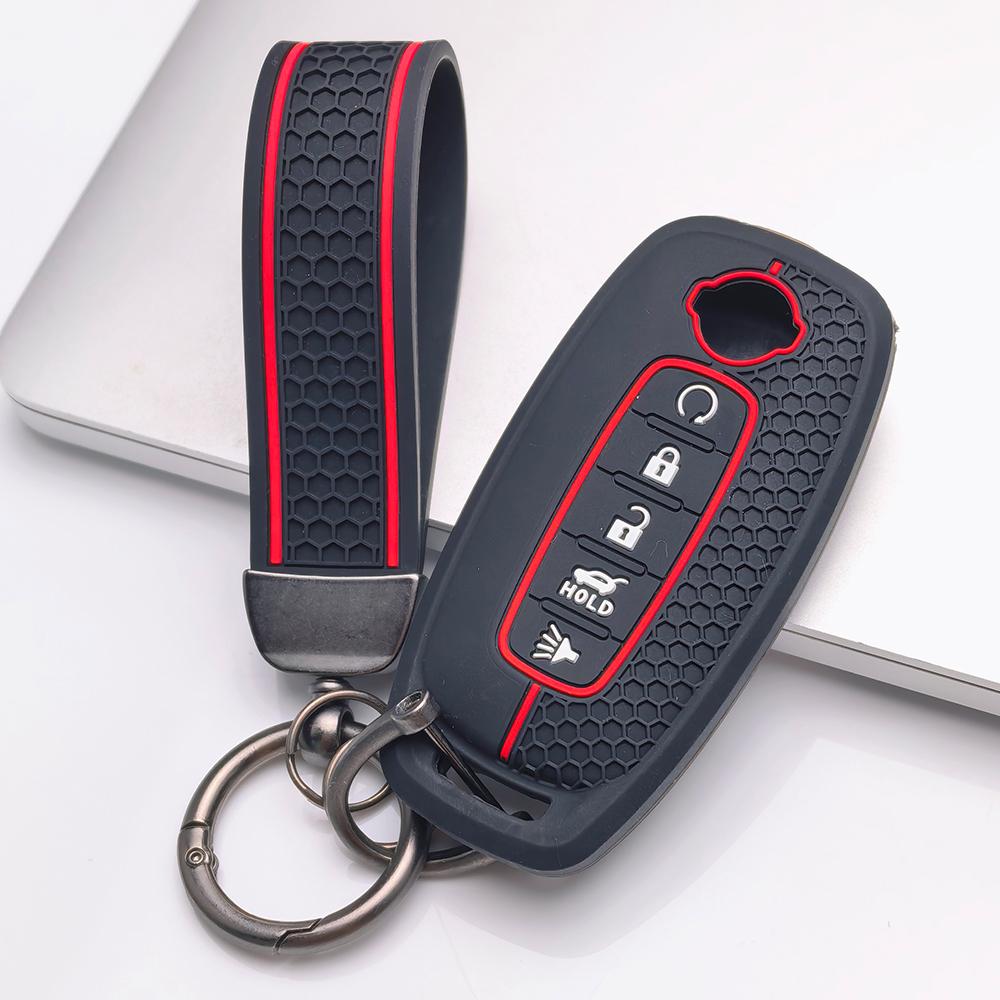 Key Fob Cover for Nissan Altima Models Rogue Pathfinder with Keychain Anti-Scratch Surface Shockproof Structure Soft Grip Texture Easy Install Design