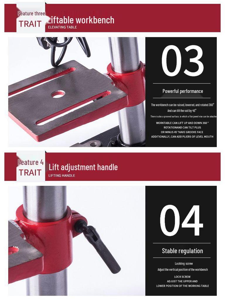 Hengxin 13mm 5-Speed Bench Drill, 350W Copper Motor for Stainless Steel Drilling