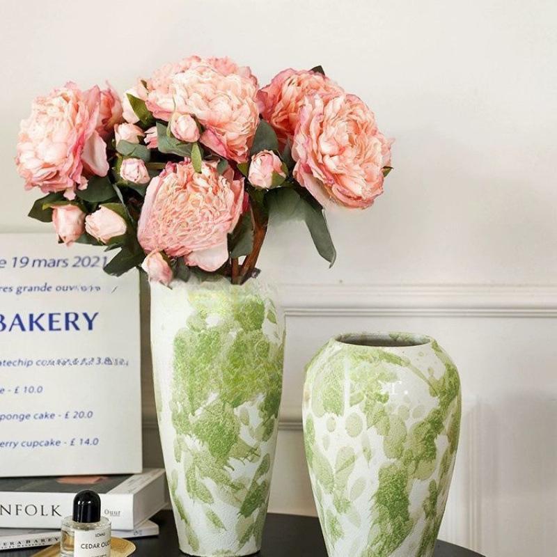 Wysokiej jakości chiński retro wazon ceramiczny: Ozdoba podłogowa do salonu do kompozycji kwiatowych