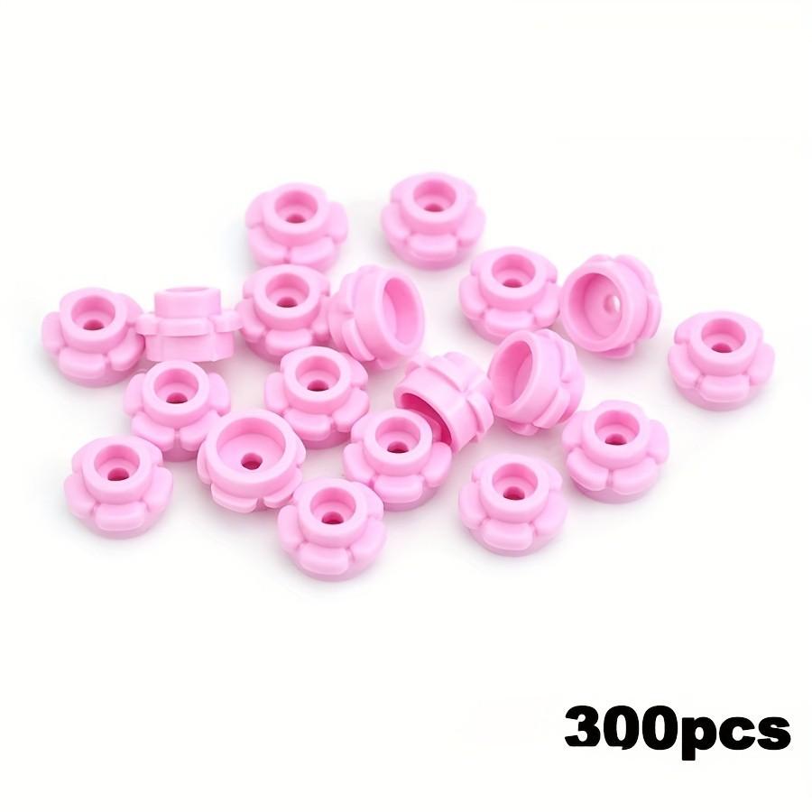 300PCS Round 1x1 with Flower Building Blocks 5 Petals Brick Particle Educational Toys Birthday Kid Gift