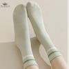 Cotton Women's Mid-calf Socks Girls Ladies' Parallel Bar Striped Casual Sports Socks