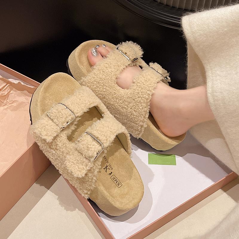 

Fashion Platform Slippers Women s Flats Sandals Plush Fashion Casual Shoes 2025 Summer Flip Flops New Trend Cozy Walking Mujer Sandalias 35 хаки