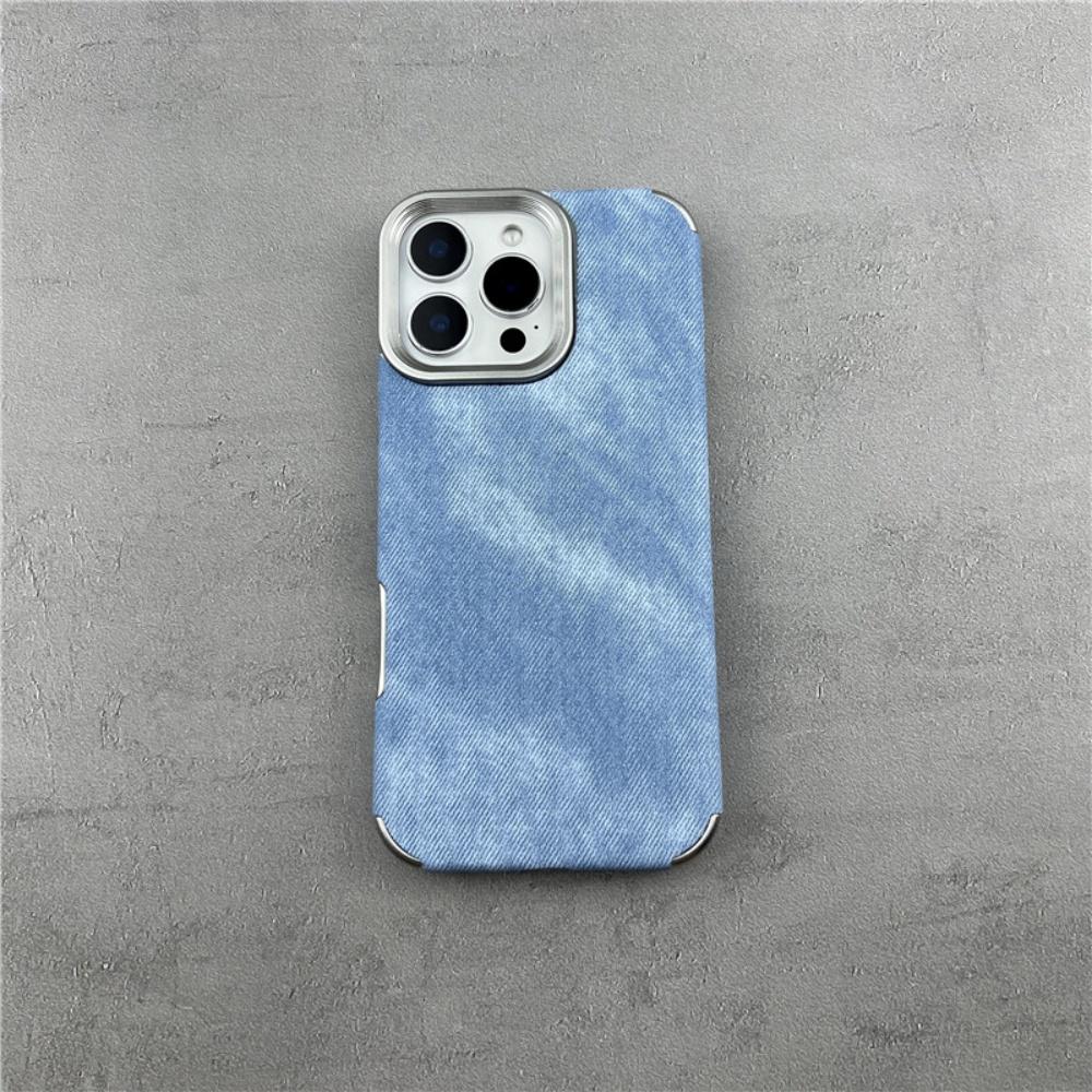 

Candy Vintage Cowboy Fabric Case for iPhone 17 Air 16 15 14 13 12 Pro Max 11 Plus 17Pro Jeans Soft Bumper Plating Cover iPhone 14 Pro