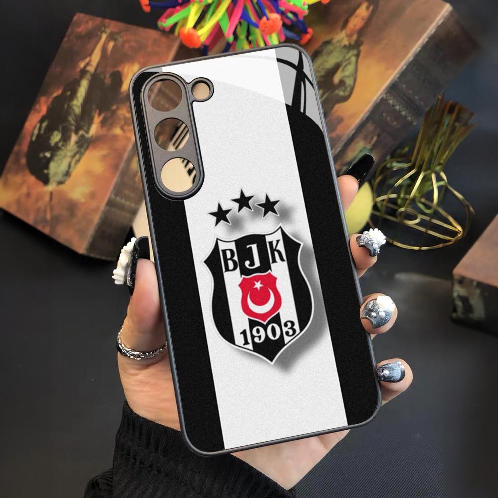 A-Fashions Besiktas BJK Handyhülle Für Samsung Galaxy S25 S24 S23 S22 S20 S21 Note20 Ultra Plus Fe Farbige Silberne Hülle