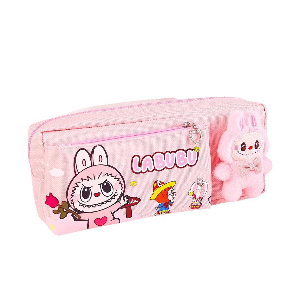 Cartoon Pattern Pencil Case Student Cute Canvas Pencil Case Large Capacity Primary and Secondary School Students Pencil Case