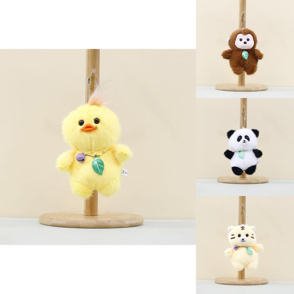 Charming Cartoon Animal Plush Keychain Tiger Monkey Duck Panda Cozy Toy