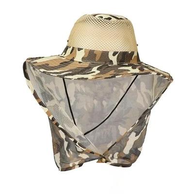 Men's Concise Wide Brim Fishing Sun Hat UV Protection Neck Cover Sun Protect Camouflage Fishing Cap Travel Camping Fishing Cap