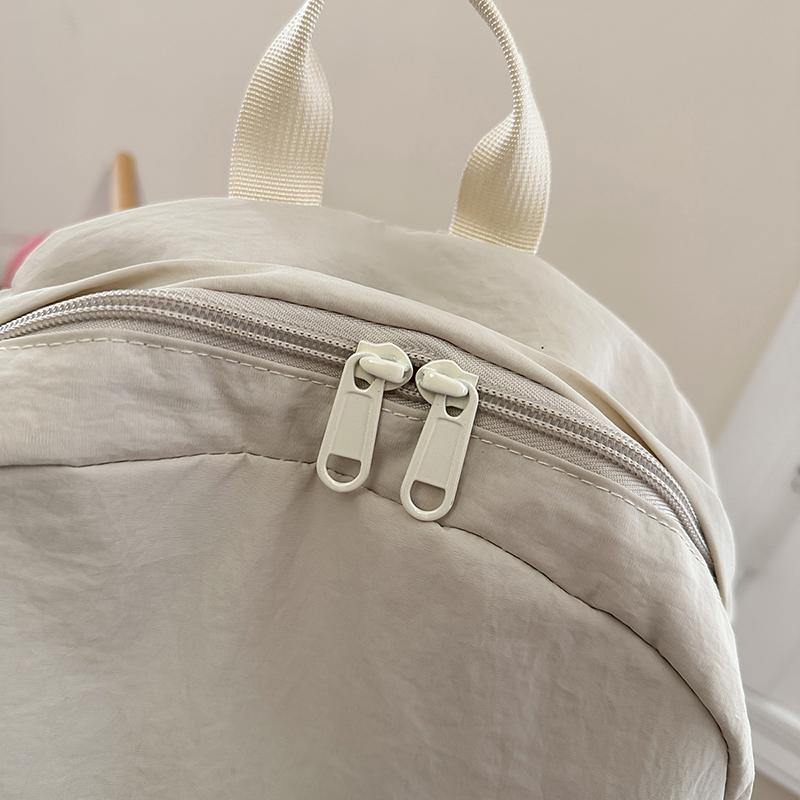Lightweight Solid Color Backpack Travel Backpack Large Capacity Student Schoolbag