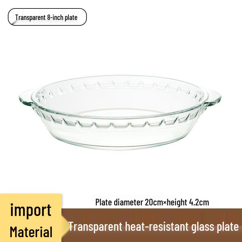 Microwave & Oven-Safe Luxury Glass Plate for Baking, Steaming, and Serving.