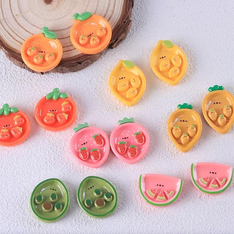 Set da 7 Pezzi Mini Piatto Frutta Cartone Animato Carino, Magnete per Frigorifero, Decorazione per Cucina e Ufficio