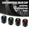 4Pcs Car Game Design Valve Cap Accessories Wheel Tire Valve Tyre Air for Auto Truck Bicycle Universal Decoration Accessories