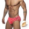Men Swim Briefs Trunks Color Blocking Fashion Print Tight Fit Sexy Swimwear Beach Wear Tanning Surfing GYM