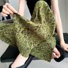 Koreanische Mode Sommer Neu Damen Elastische Taille Batik Einfachheit Lässig Atmungsaktiv Locker Hohe Taille Gerade Weites Bein Hose