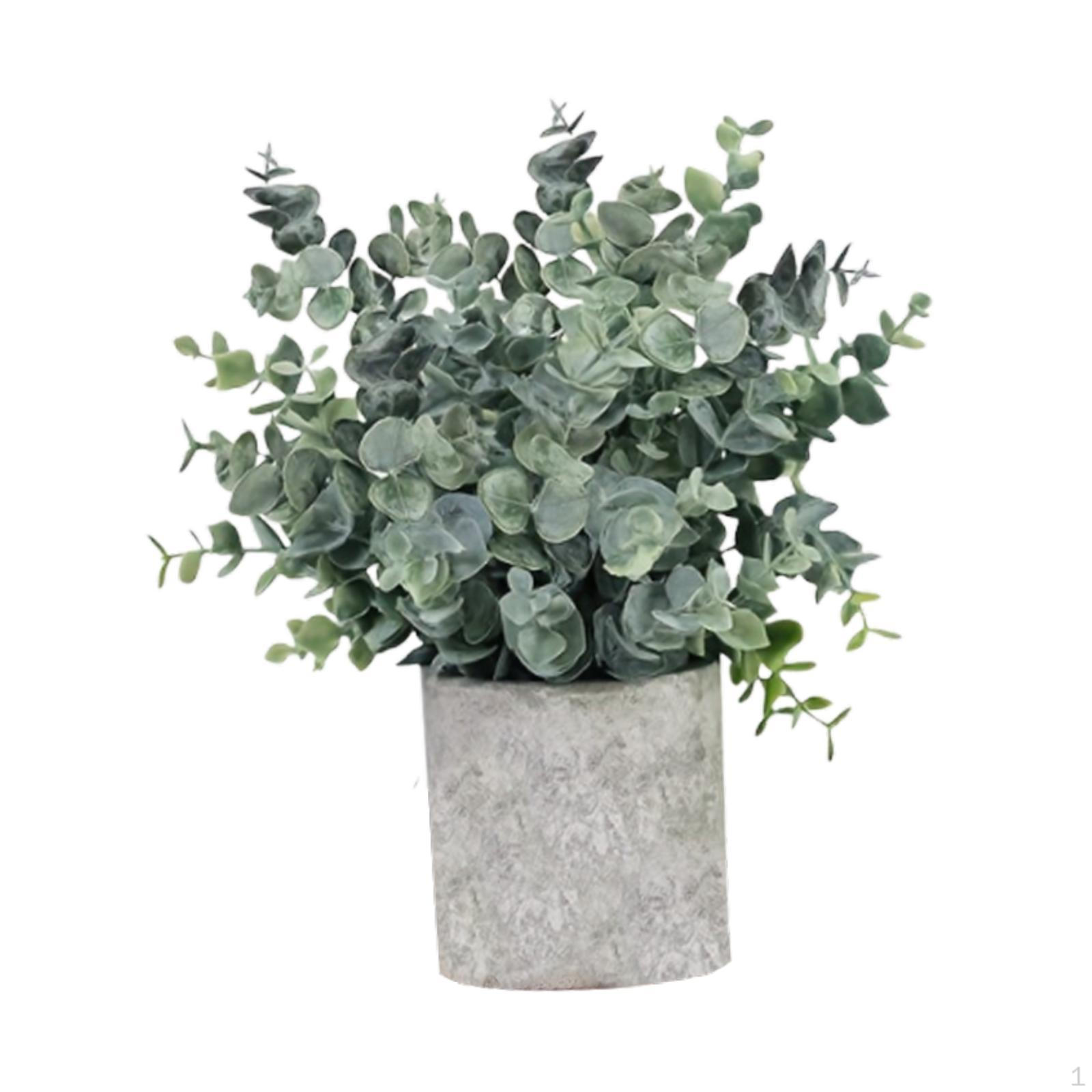 

Искусственные маленькие растения в горшках, искусственное растение в горшке, декоративное 6x9,4 дюйма, имитация бонсай, подделка Roundleaf Grass