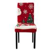 Christmas Chair Cover Dustproof 1 PCS Cartoon Santa Snowman Print Stretchable Fabric Anti Slip Removable New Year Party Decoration