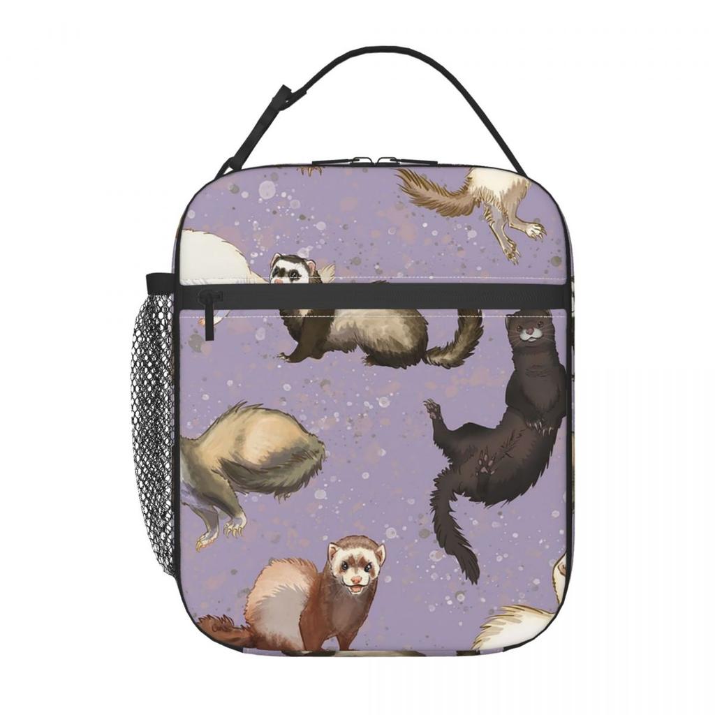 Playful Ferrets Insulated Lunch Bag for Women Office Cooler Thermal Food Box Tote Portable Lunch Boxes Container