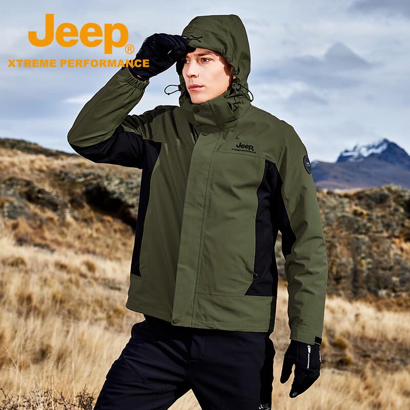 JEEP Autumn Winter Outdoor 3-in-1 Fleece Lined Jacket J432074006 S