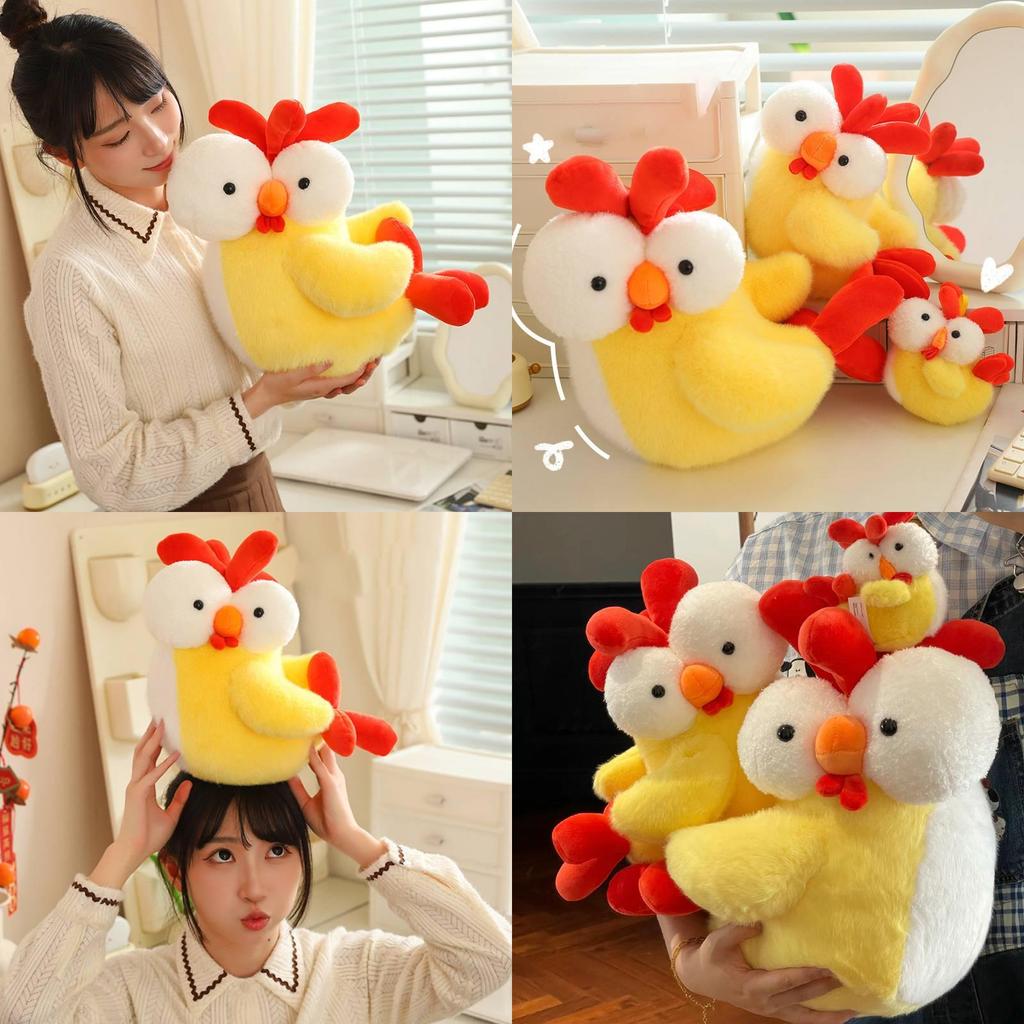 Adorable Cartoon Chicken Plush Toy Cuddle Buddy For Kids Birthday Gift Soft And Funny