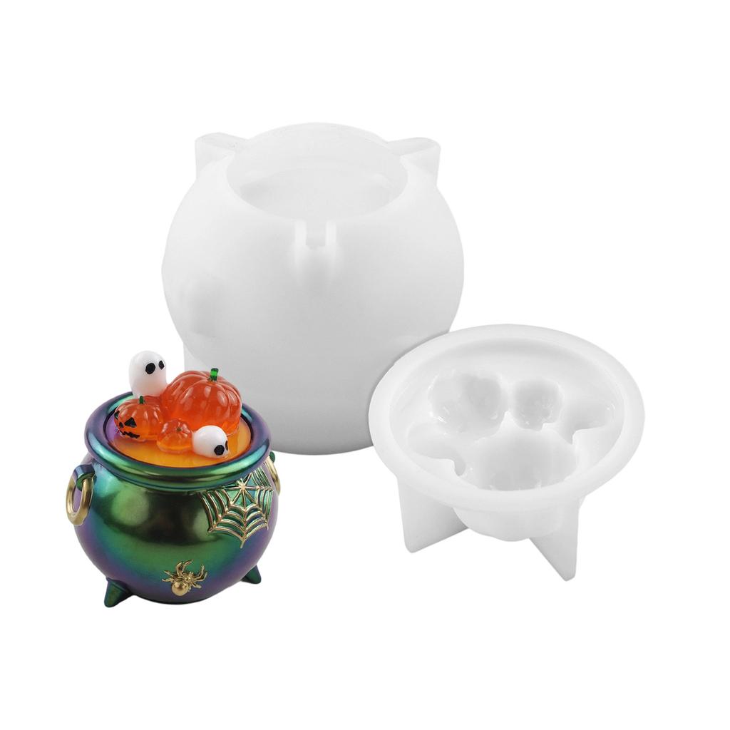 Flexible Hand-Making Pumpkin Jar Mold Silicone Texture for Resin Crafts Halloween Projects and Holiday Decorations