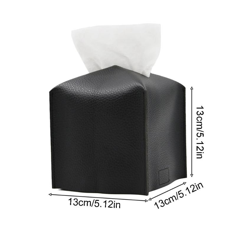1pc 13cmX13cm Decorative Square Tissue Box PU Leather Tissue Holder Facial Paper Organizer for Bathroom Modern Tissue Box Holder