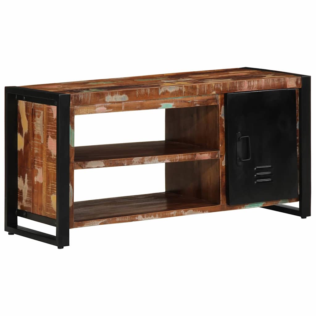 Shoe Bench Multicolour 100 X 40 X 50 Cm Solid Reclaimed Wood