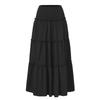 Women's Fashion  Pleated Floral Print Elastic Waist  Loose Splicing A Line Pocket Skirt
