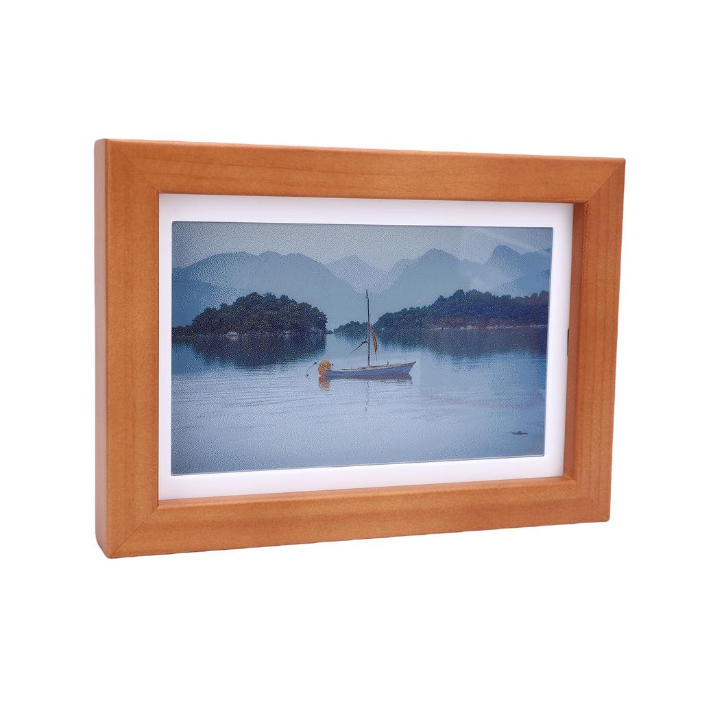 7.3 Inch E Paper Ink Display Photo Frame B Type E6 800x480 Full Color Wooden Electronic Picture Frame for Home