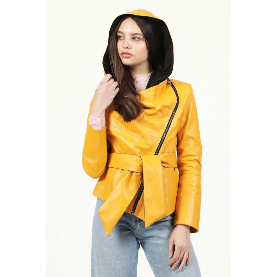 Womens Jacket Belted Plus Large Big Size Genuine Leather Women's Jacket