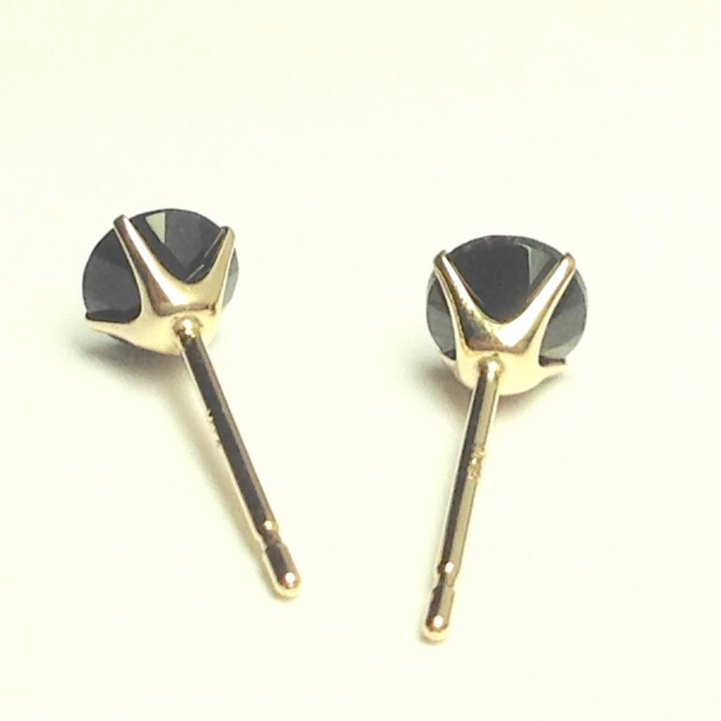 Candy K10 Onyx Round Earrings [Candy] BCktmt-on-yg