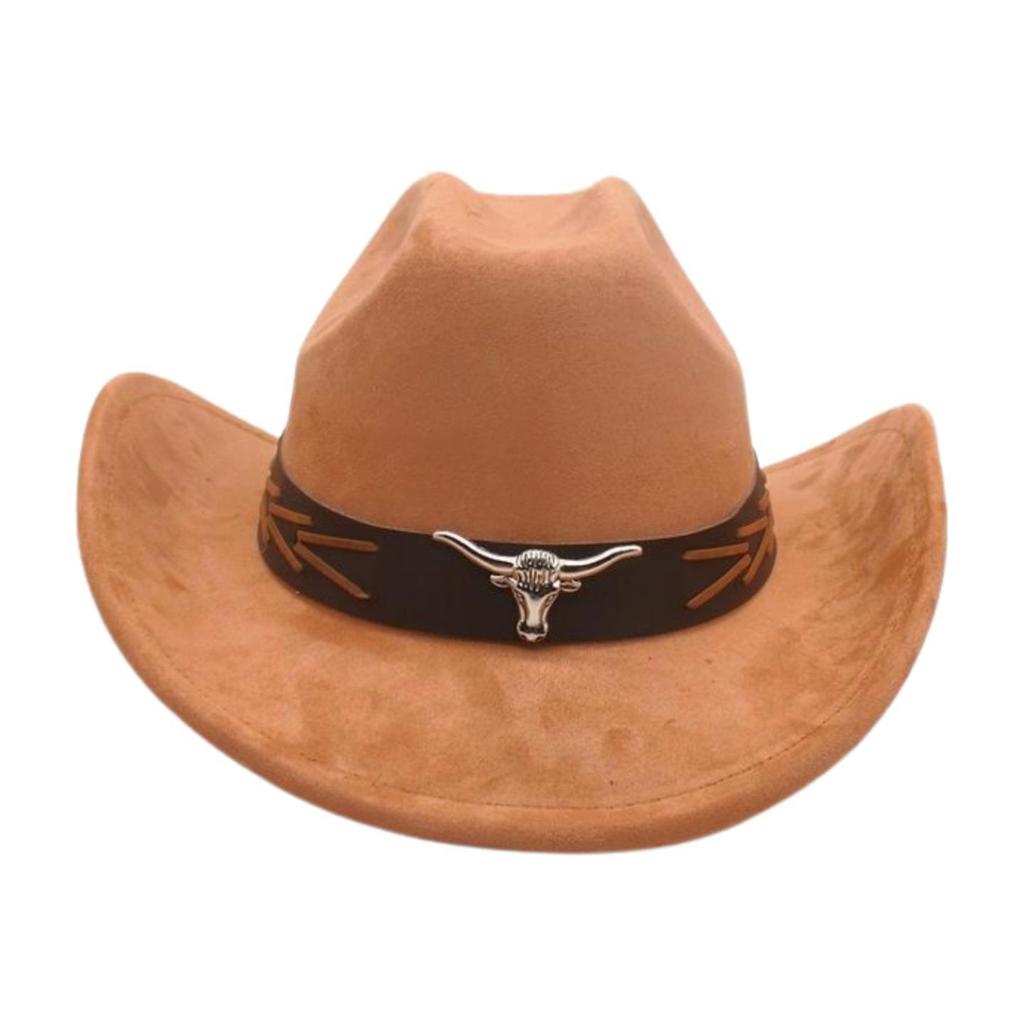 Western Cowboy Hat National Knight Jazz Hat Tibetan Warped Edge One-Word Top Hat Travel Cowboy Hat