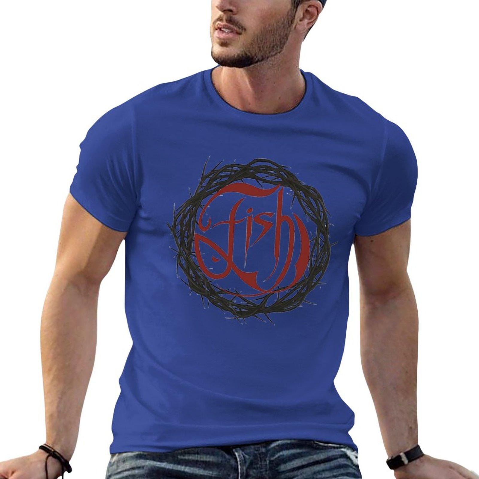 GUOYAN TOP Nieuw marillion vis T-shirt anime zomerkleding plus size t-shirts leuke tops T-shirts voor mannen katoen 2XL