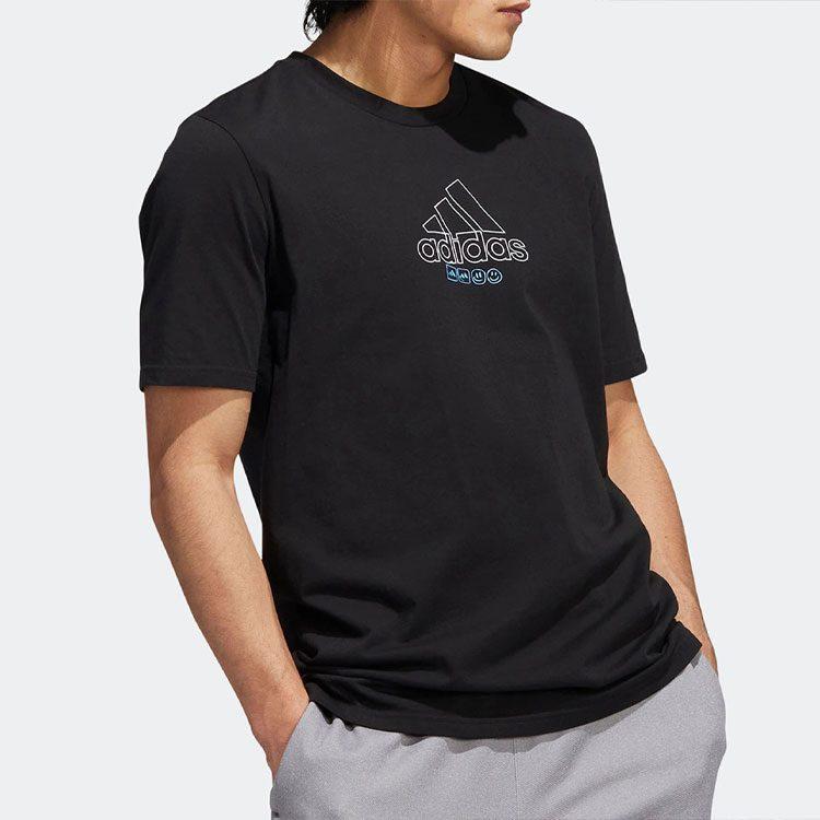 adidas T Shirts Men's Black Crew Neck Moderate Straight Fit IB9424