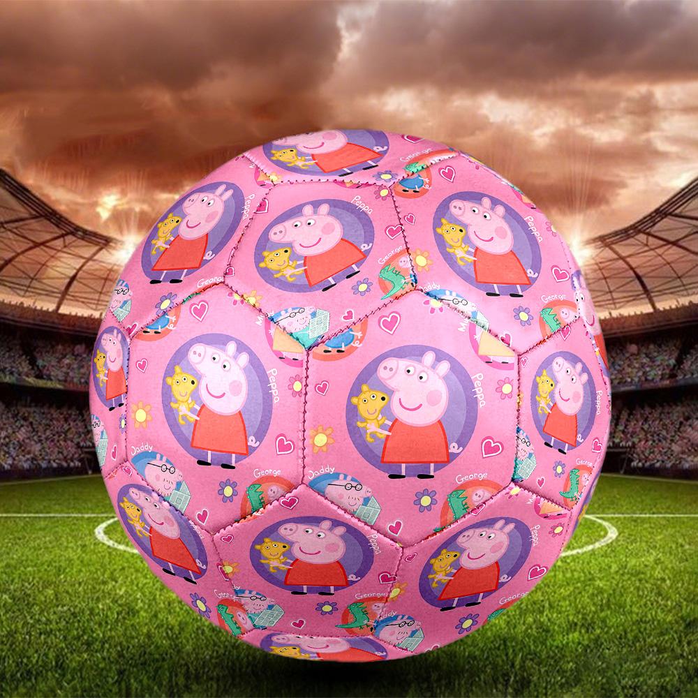 Pink Pig Cartoon Indoor Soccer Ball Size 5 Colorful All Ages Machine Stitched PVC Competition Ready Durable High-Bounce