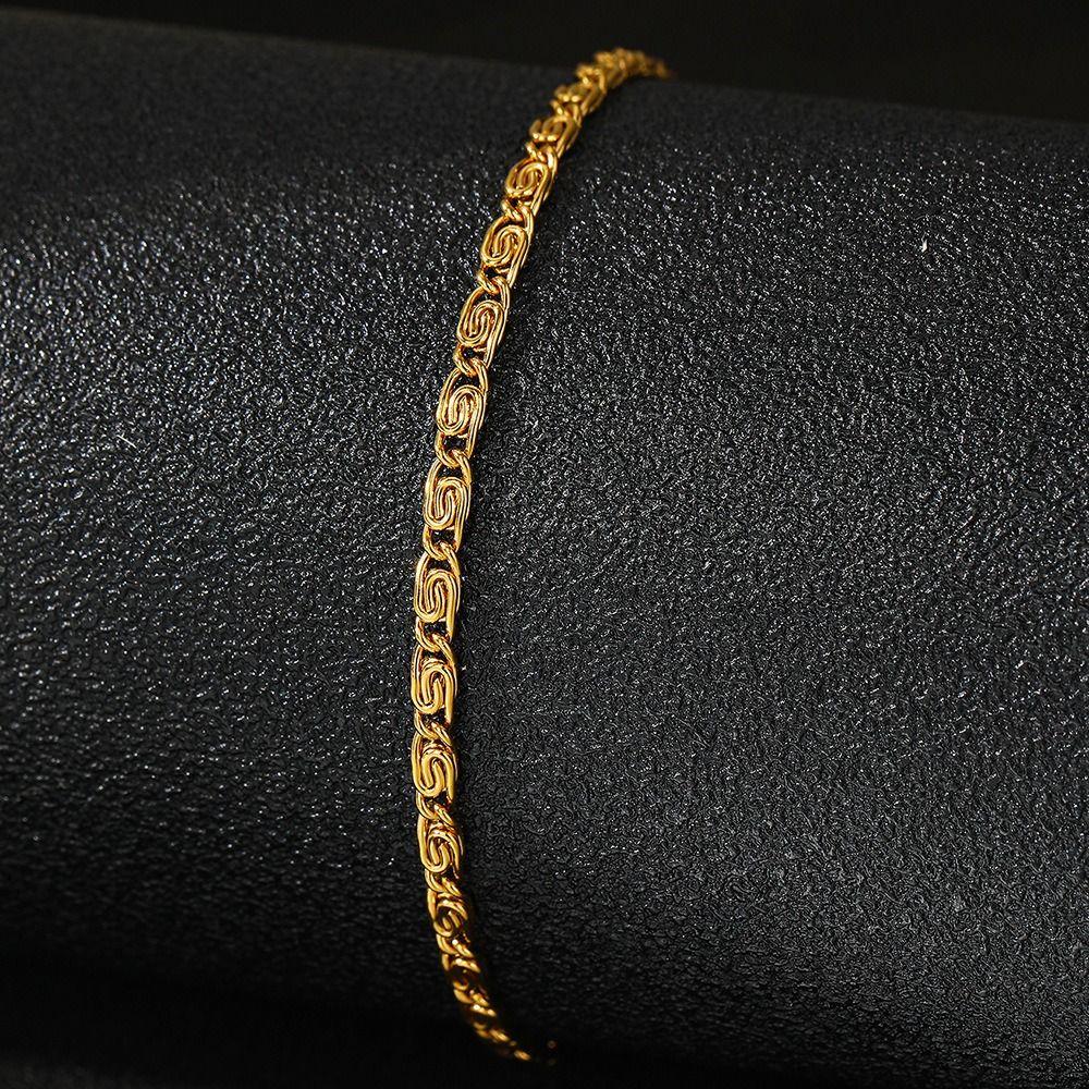 Thin Stainless Steel Bracelet Paper Clip Gold Bracelets Women Geometry Hands Jewelry Gift